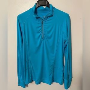 Tangerine quarter zip top. Large
